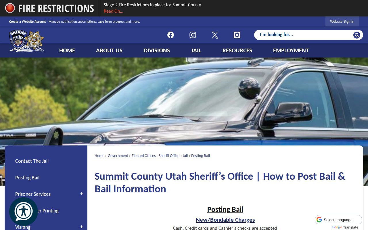 Summit County jail bond and release hold rules