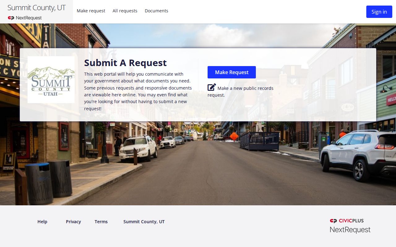 Summit County release record request portal