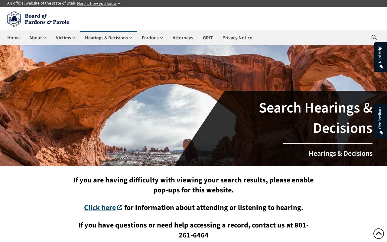 Utah Board decision search for Summit County release records