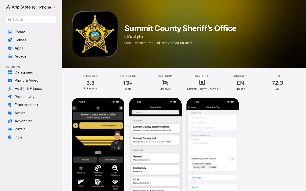 Summit County Sheriff app inmate search used during a 24-hour release check